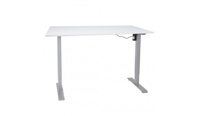 Töölaud ERGO 1-mootoriga 140x80xH71-121cm, hallikasvalge/hõbehall