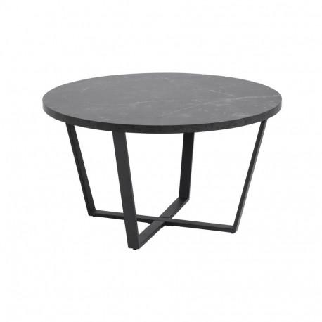 Coffee table AMBLE D77xH44cm, black marble