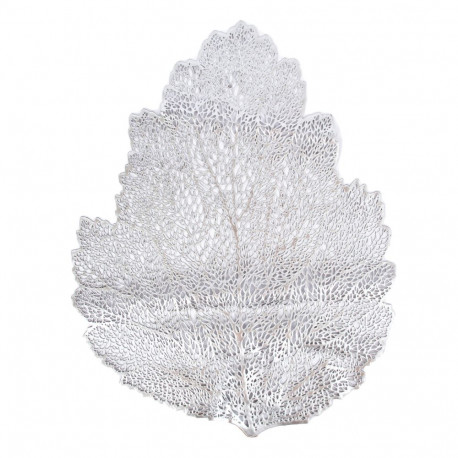 Placemat BIG LEAF, 36x45cm, silver