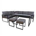 Garden furniture set LEIPZIG table, corner sofa, 2 ottomans