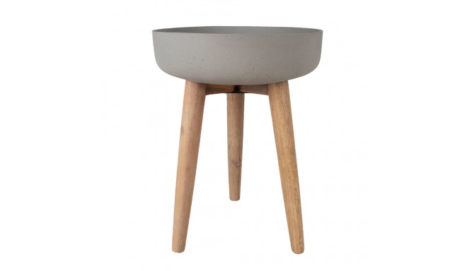 Lillepott SANDSTONE puidust jalgadega D39xH51cm, hall