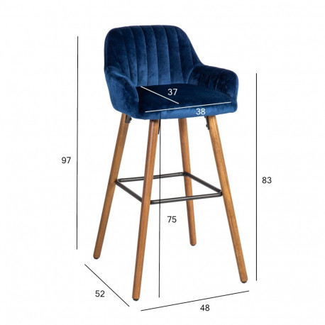 Bar chair ARIEL dark blue