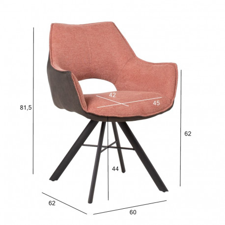 Chair EDDY salmon pink/dark grey