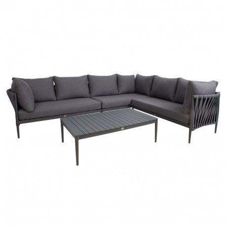 Garden furniture set BREMEN table, corner sofa, grey