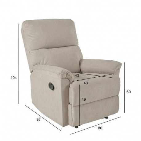 Tugitool GUSTAV manuaalne recliner 80x92xH104cm, taupe
