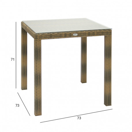 Table WICKER 73x73xH71cm, cappuccino