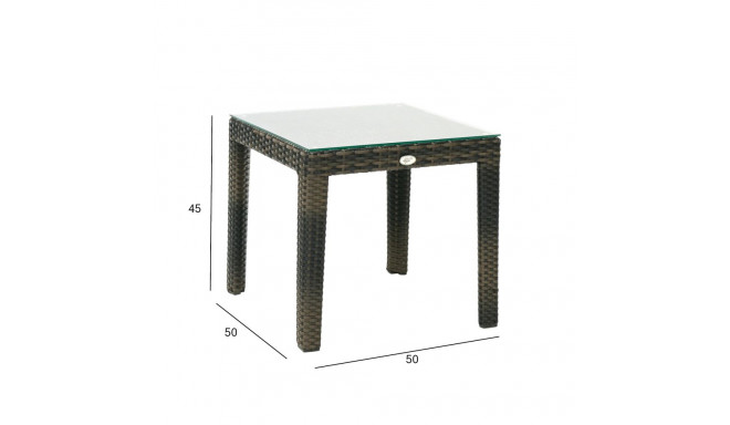 Abilaud WICKER 50x50xH45cm, tumepruun, alumiinium, plastikpunutis