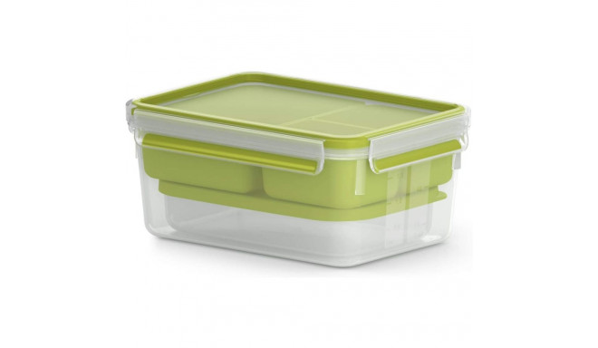 Emsa CLIP & GO Lunchbox XL, lunch box (green/transparent, with inserts)