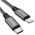Goobay cable Lightning textile grey / silver 2.0m - 49269