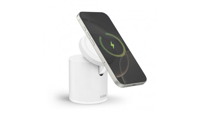 SBS 2-in-1 Wireless Magnetic Charging Station - White