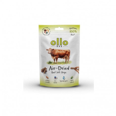 OLLO Air-Dried Beef strips - dog treat - 80g