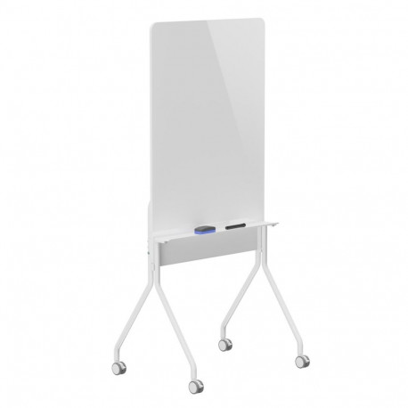 Ergo Office mobile dry erase board, vertical orientation, white, single sided, with shelf, board dim