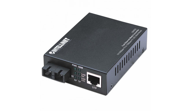 Intellinet Fast Ethernet Media Converter, 10/100Base-Tx to 100Base-Fx (SC) Multi-Mode, 2 km (1.24 mi