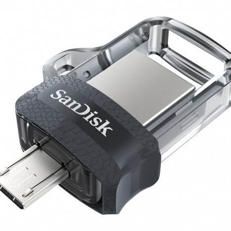 SanDisk Ultra Dual m3.0 USB mälupulk 128 GB USB Type-A / Micro-USB 3.2 Gen 1 (3.1 Gen 1) must, hõbed