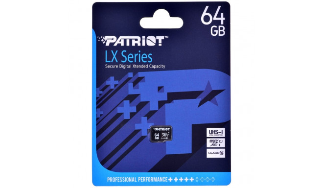 Patriot Memory PSF64GMDC10 memory card 64 GB MicroSDXC UHS-I Class 10