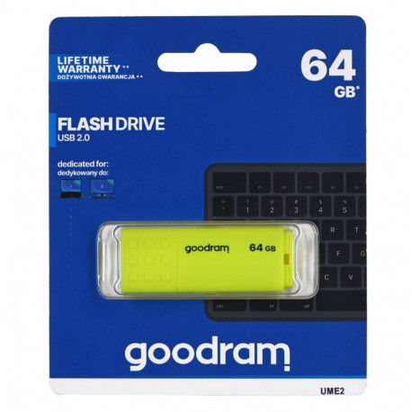 Goodram UME2-0640Y0R1 USB mälupulk 64 GB USB Type-A 2.0 kollane