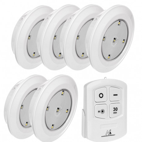 Maclean Energy MCE165 Remote Control LED Lamps Set, AAA Battieries, 6 Pieces in Set