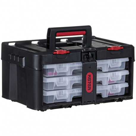 Toolbox KETER Stack'N'Roll (17210831/253380) 3 korraldajaga must