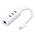 TP-Link UE330 juhtmega USB 3.2 Gen 1 (3.1 Gen 1) Type-A valge sülearvuti dokk/portide replikator