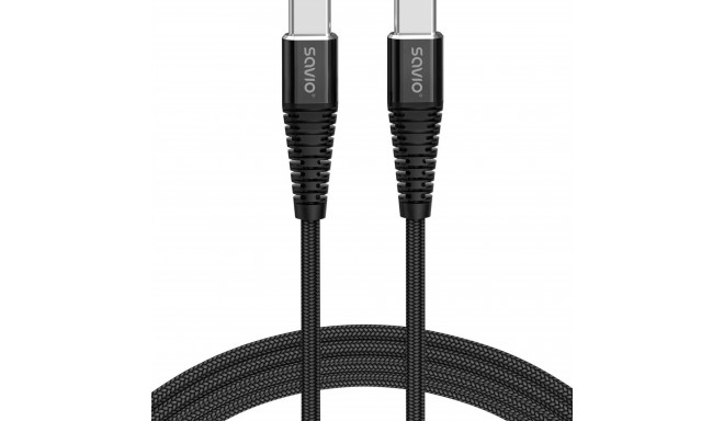Savio CL-159 USB kaabel 1 m USB 2.0 USB C - USB C must