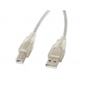 Lanberg CA-USBA-12CC-0018-TR USB cable USB 2.0 1.8 m USB B Transparent