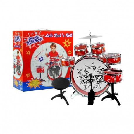 Duża Perkusja 6 Bębnów + Talerz + Pedał Zabawka