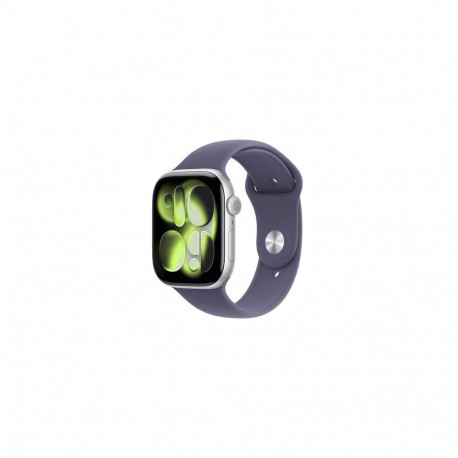 Apple Watch Series 11 GPS + Cellular 46mm Silver Aluminium Case with Purple Fog Sport Band - S/M