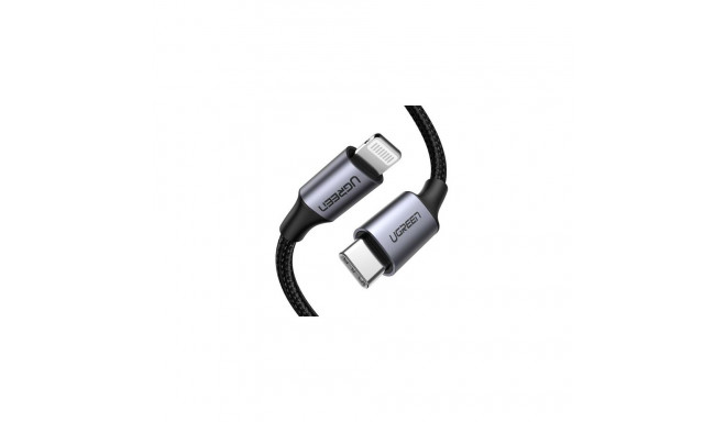 Ugreen 60759 mobile phone cable Black, Silver 1 m USB C Lightning