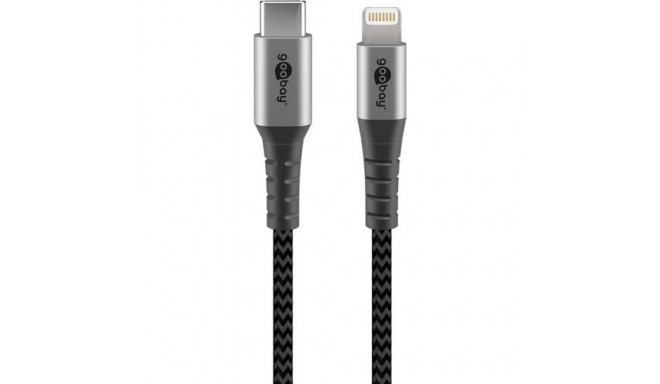 Goobay 49272 lightning cable 2 m Black, Grey