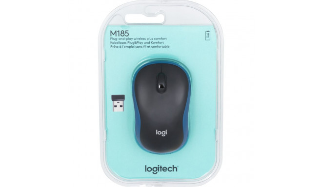 Logitech Mouse M185 Wireless black blue (910-002236) (910002236)