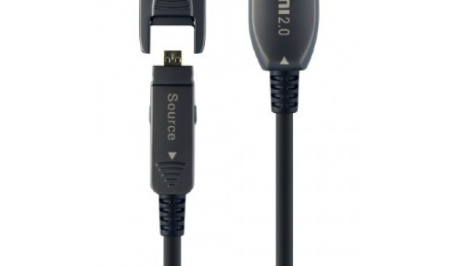 High-Speed HDMI AOC Cable with Ethernet, 50m, with Micro HDMI to HDMI (D to A) Adapter