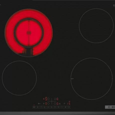 The Bosch Series 6 PKF631FP3E is a 60cm built-in electric ceramic hob known for its