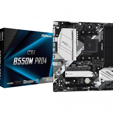 Motherboard B550M Pro4 AM4 4DDR4 HDMI/DP/D-SUB M.2 mATX