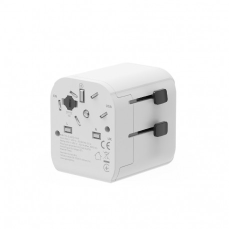 Gembird EU universaalne reisivõimsusadapter, 12W | TPA-EU2A12-01-W | 5 V