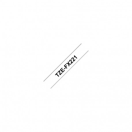 Brother TZe-FX221 paindlik ID lamineeritud lint must valgel TZe 8 m 0,9 cm