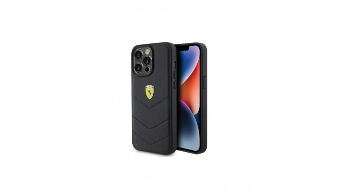 Ferrari FEHCP15XRDUK iPhone 15 Pro Max 6.7" must kõvaümbris tepitud metallist logoga
