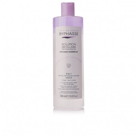 BYPHASSE SOLUCIÓN MICELAR desmaquillante bifásica waterproof 500 ml