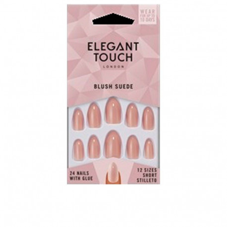 Elegant Touch küüned Core Colour liimiga lühikesed stiletto 24u, #blush suede