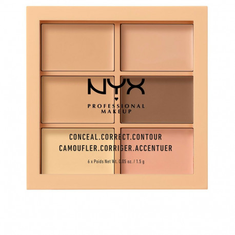 NYX Professional Makeup peite- ja kontuurimispalett Conceal Correct Contour 6x1,5, hele