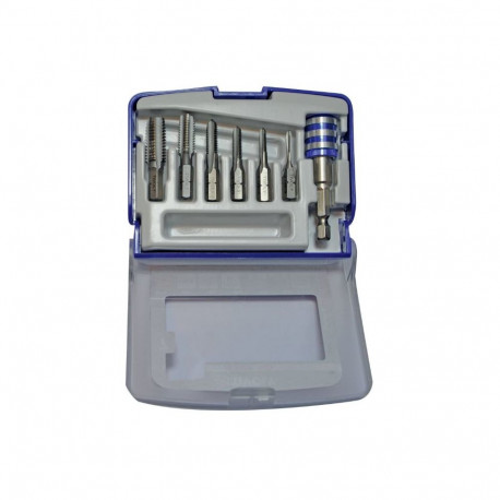 1/4" hex HSS machine tap set 7pcs ØM3-10mm + bit holder "Half-box"