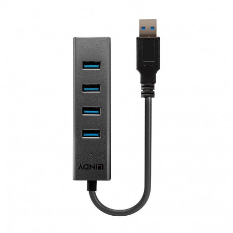 USB Hub - LINDY USB 3.0 Hub, 4 Connections, Black