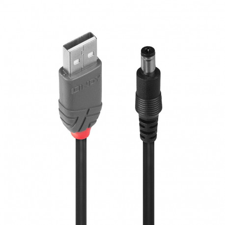 USB Cable - LINDY USB 2.0 Type A to 5.5mm DC Cable, 1.5 m, Black