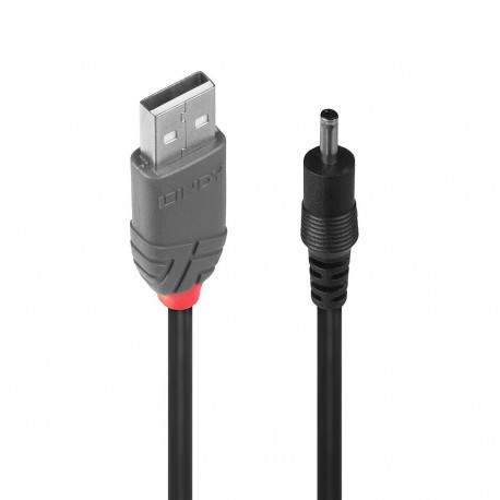 USB Cable - LINDY USB 2.0 Type A to 3.5mm DC Cable, 1.5 m, Black