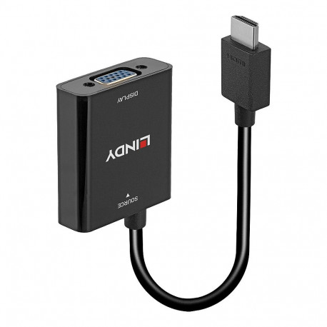 Adapter - LINDY HDMI to VGA Converter, 1920x1200@60Hz, Black
