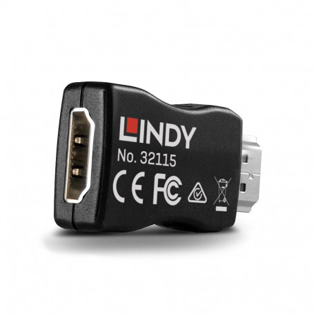 HDMI Emulator - LINDY HDMI 4K60 EDID Emulator, 3840x2160, 18Gbps, HDCP 2.2, CEC, Black