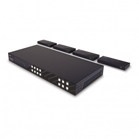 AV Extension Kit - LINDY Cat.6 HDMI 4K60 HDBaseT Matrix with 4 Receivers 150 m