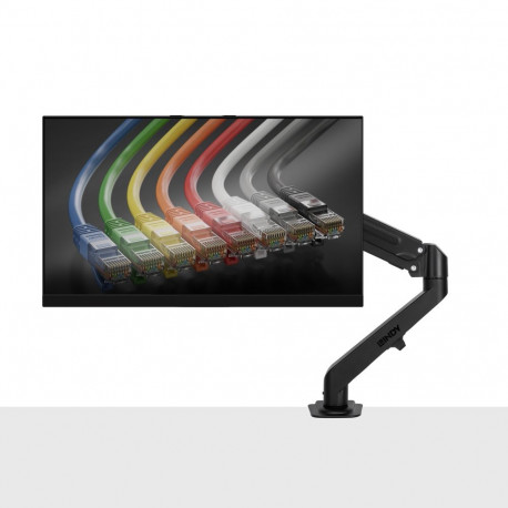 Monitor Holder - LINDY Single Desktop Gas Arm Display Mount, Screen Holder 17-27", 9kg, Black