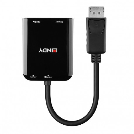 Adapter - LINDY DisplayPort to 2 Port HDMI MST Hub, 3840x2160@30Hz, 5VDC, Power Source