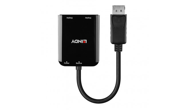 Adapter - LINDY DisplayPort to 2 Port HDMI MST Hub, 3840x2160@30Hz, 5VDC, Power Source