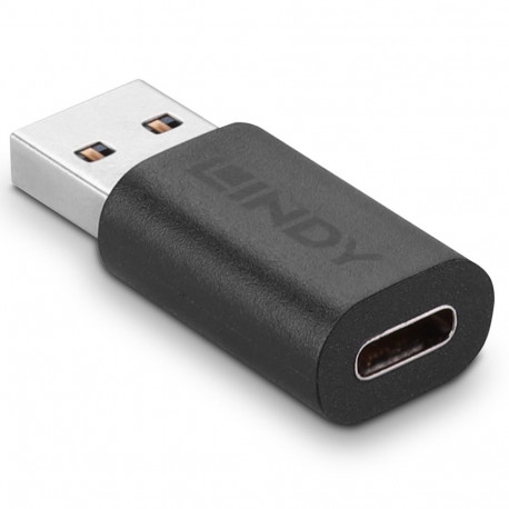 Adapter - LINDY USB 3.2 Type A to C Adapter, Black